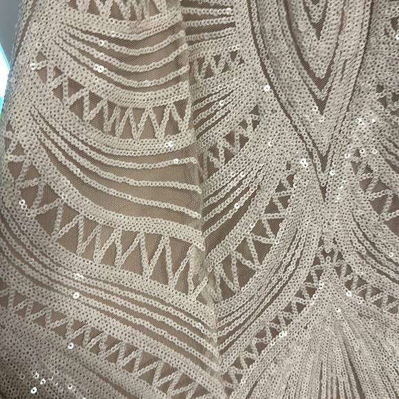 Lulus Splendorous Love white and Beige Sequin Maxi - Picture 8 of 8